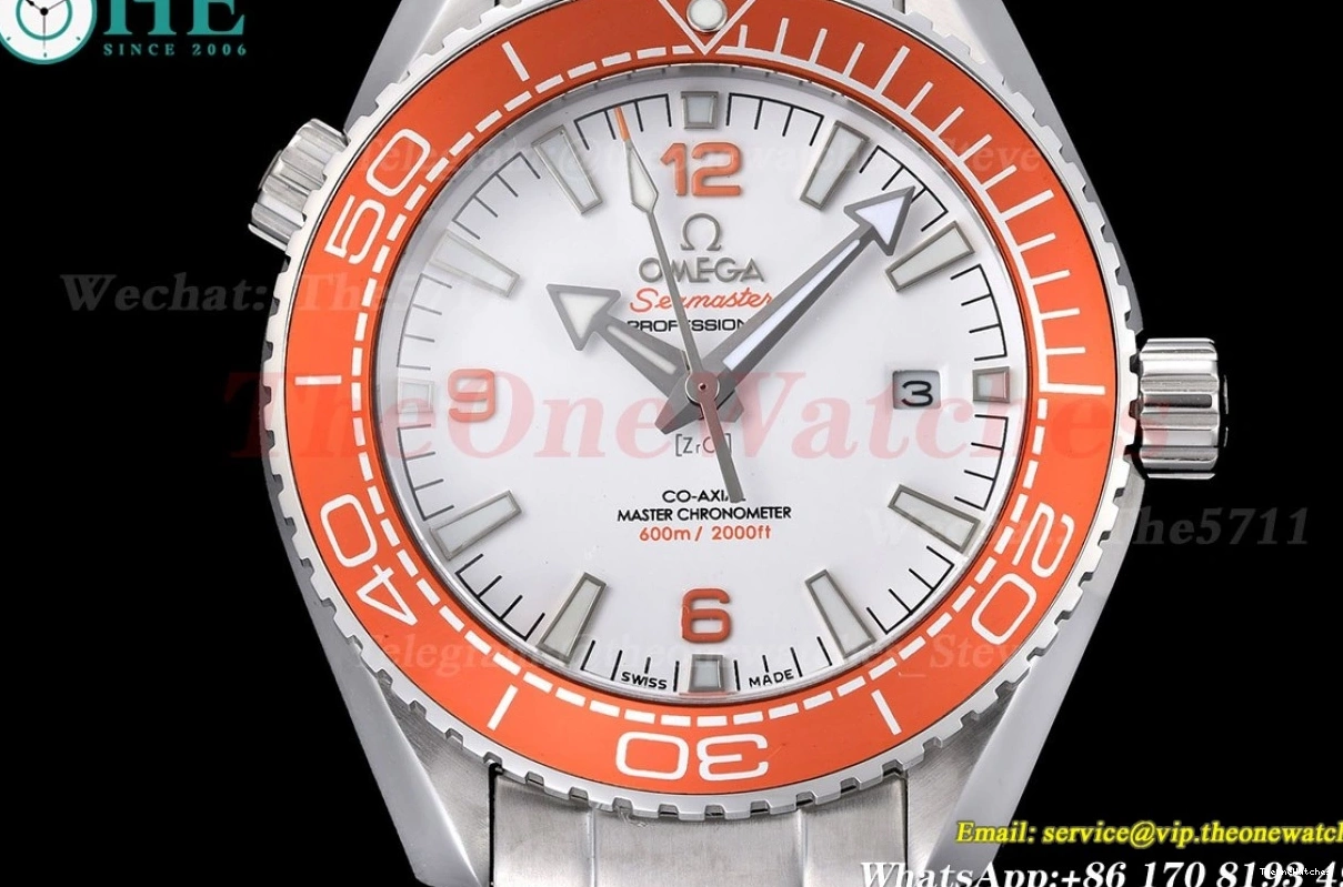 SS Orange 600m White 43mm Seamaster Dial GDF MY8215 SS 0331